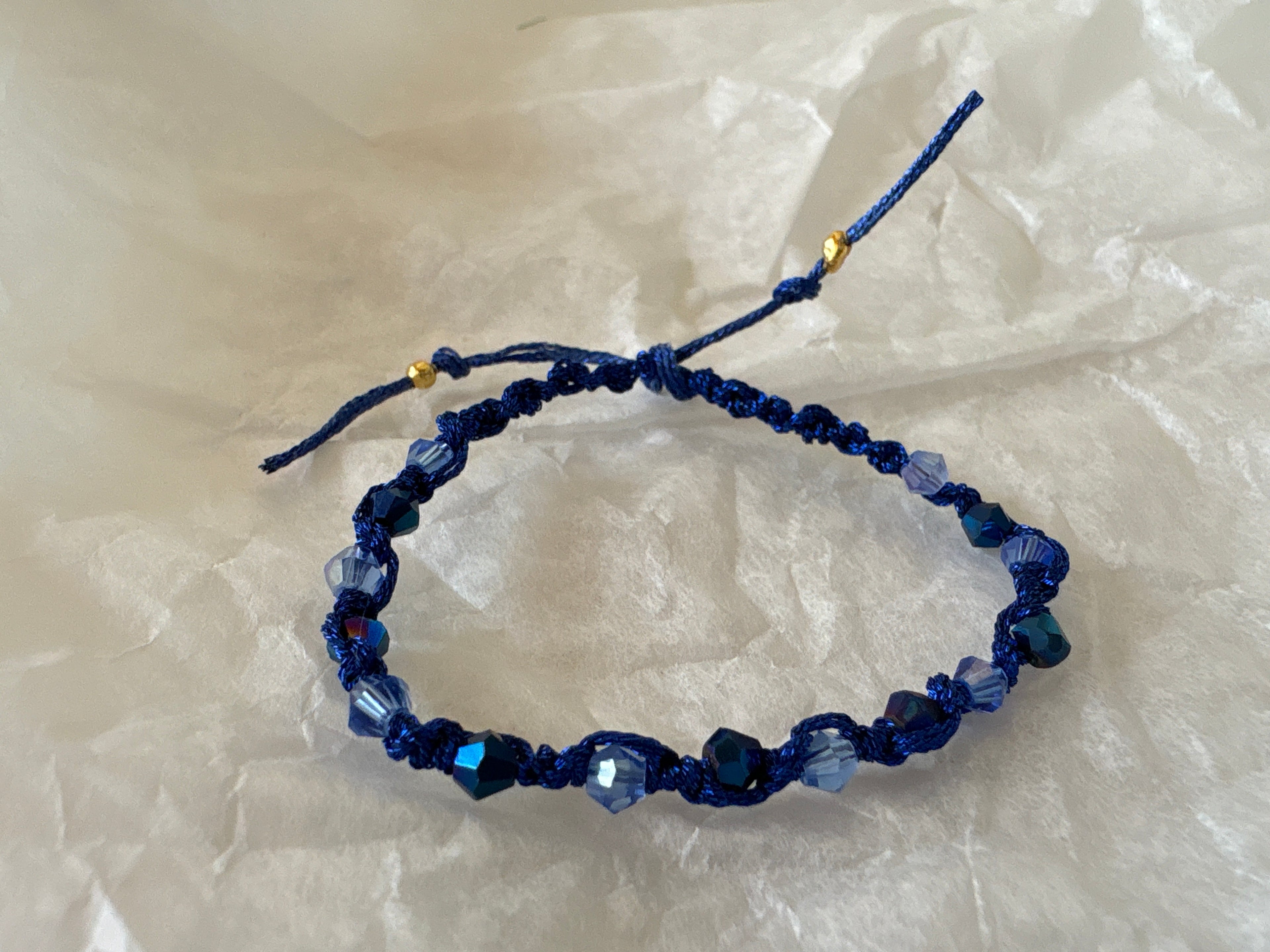 Bracelet Cristaux Swarovski bleu  — Fait Main