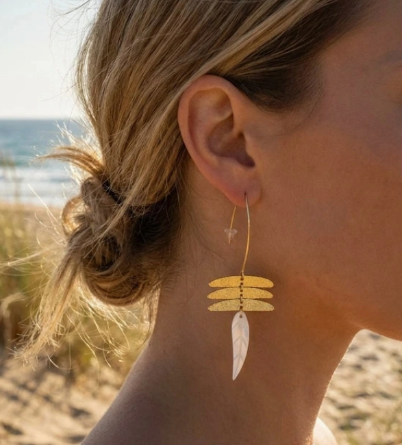 Boucles d'oreilles dorées libellules