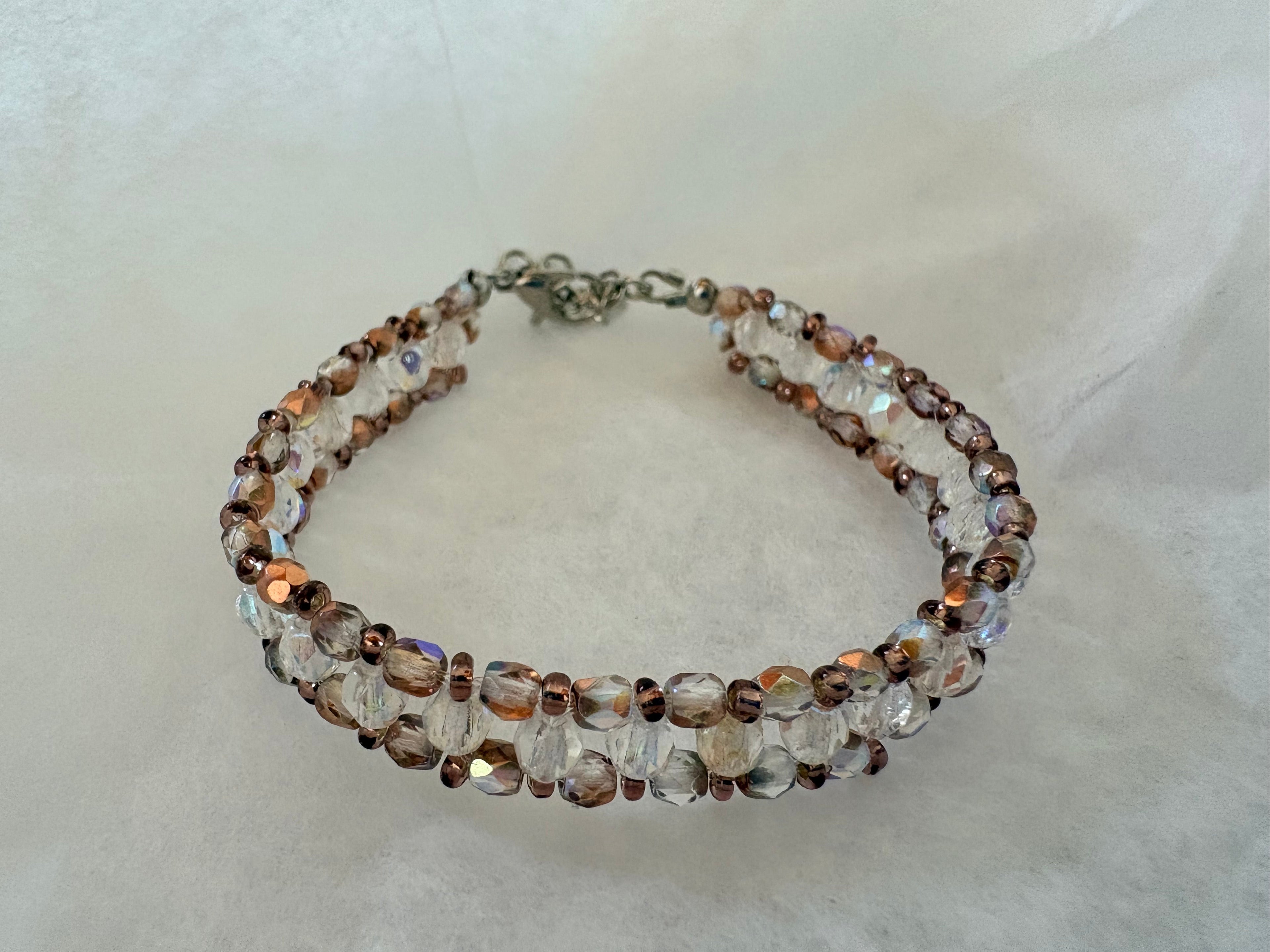 Bracelet double rang cristaux Swarovski fait main