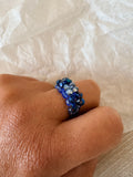Bague fleurs swarovski bleue