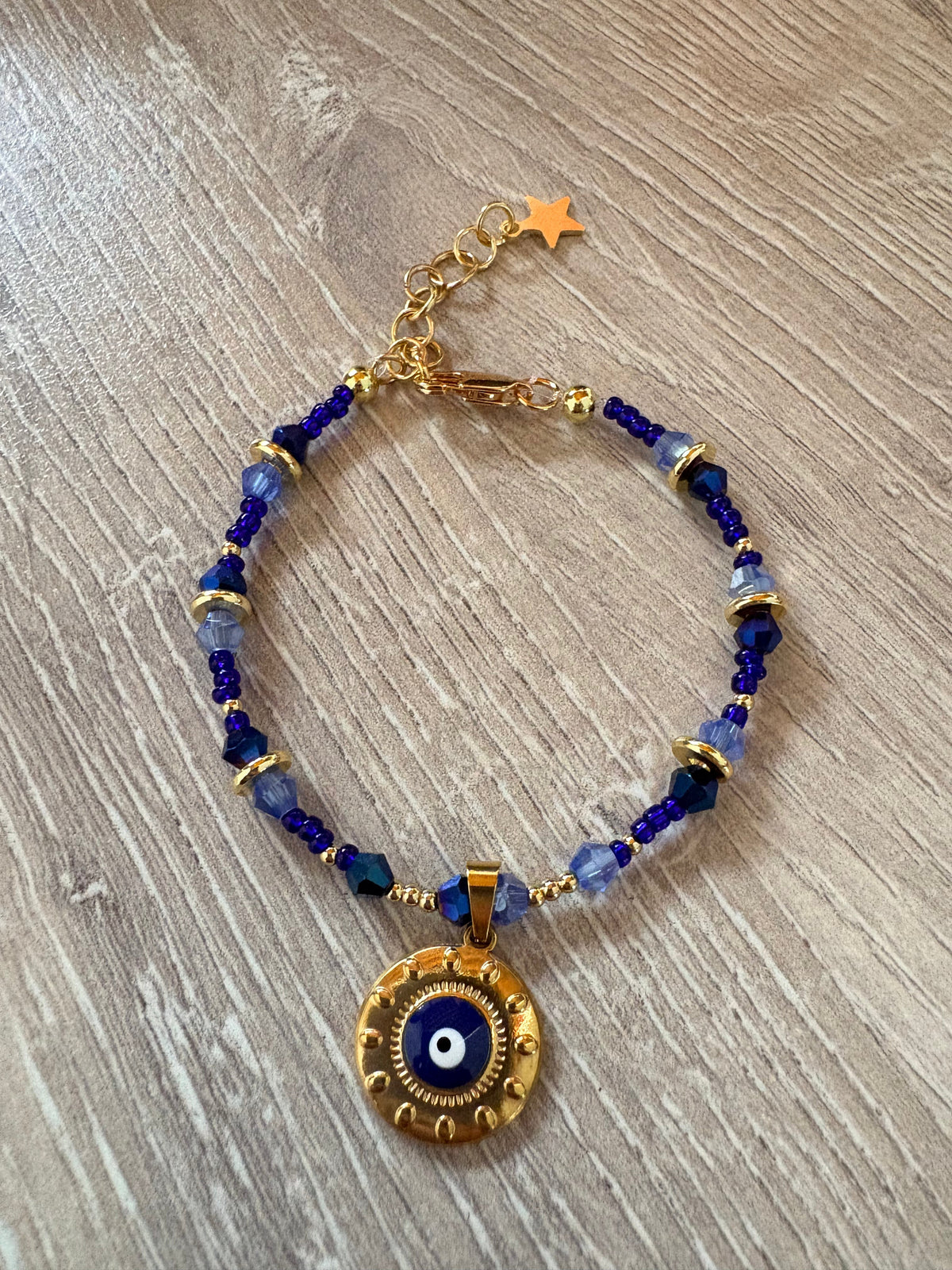 Bracelet Œil Bleu Porte-Bonheur -fait main