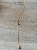sautoir Étoile & Perles Noires fait main