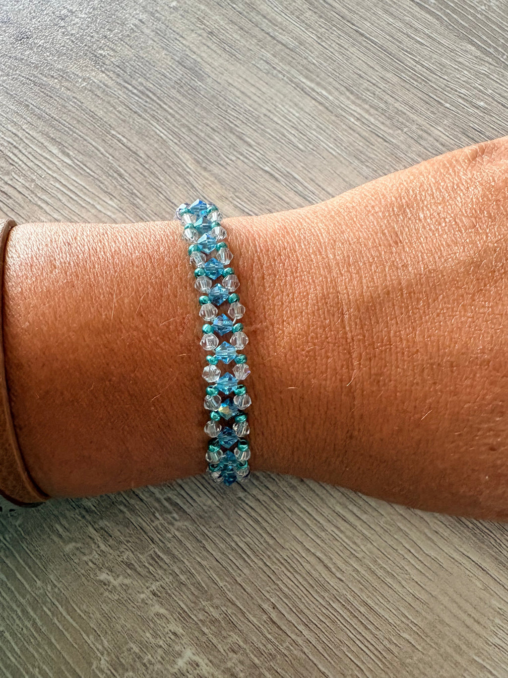 Bracelet Cristal Boho Turquoise - fait main