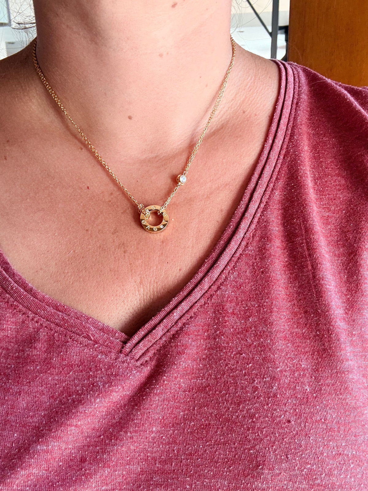 Collier Anneau Love & Strass