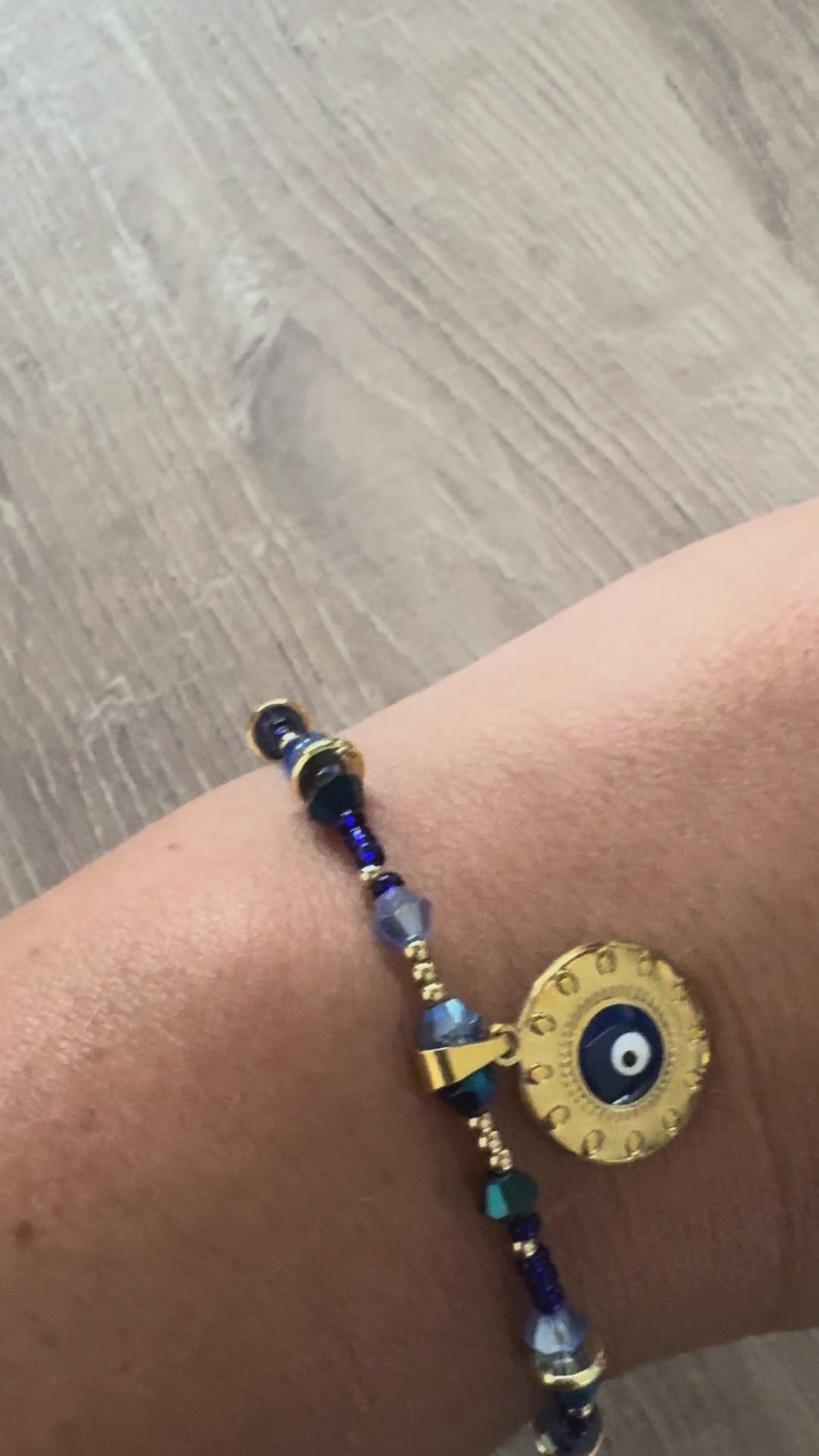 Bracelet Œil Bleu Porte-Bonheur -fait main