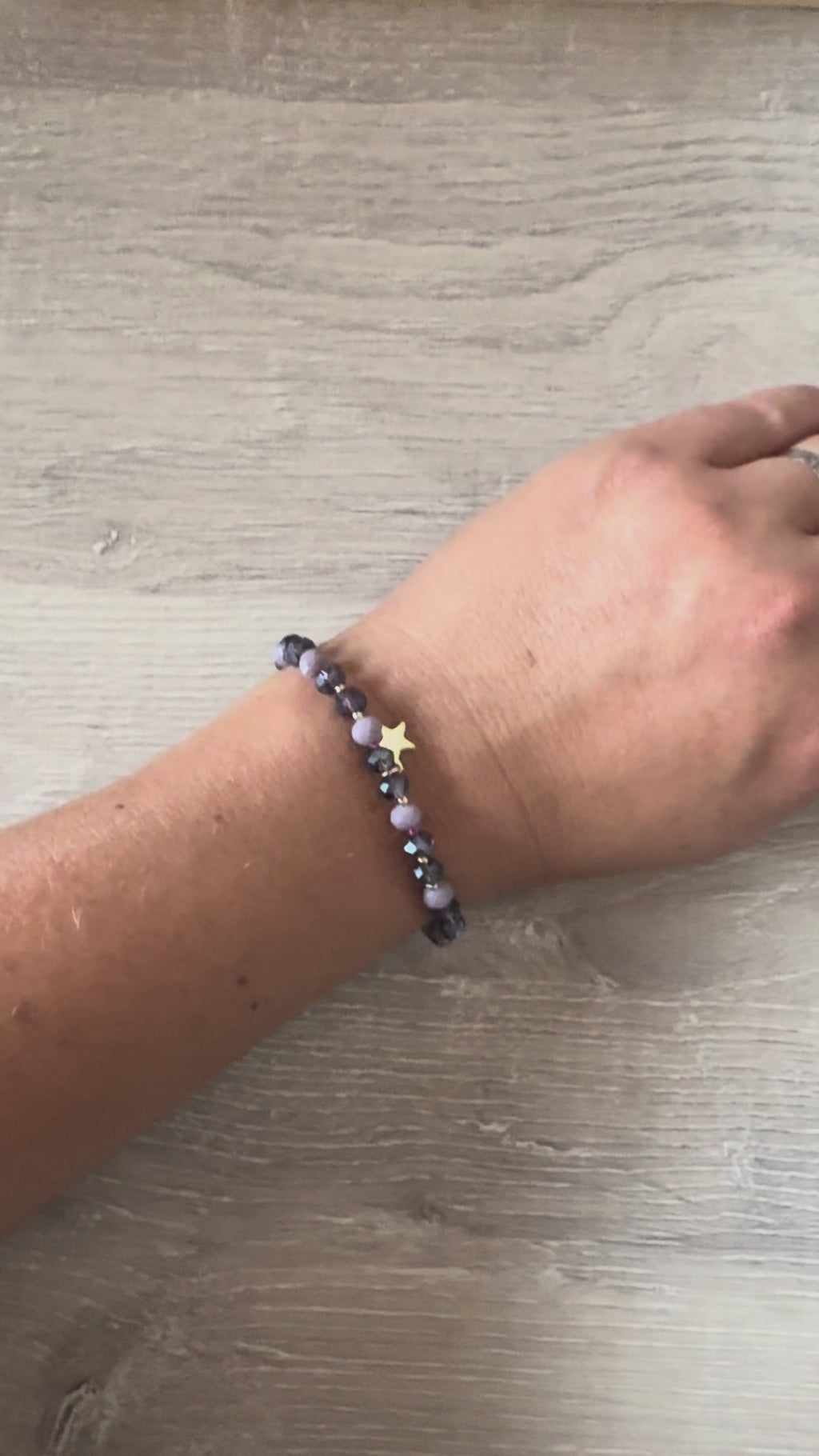 bracelet perle tons violet