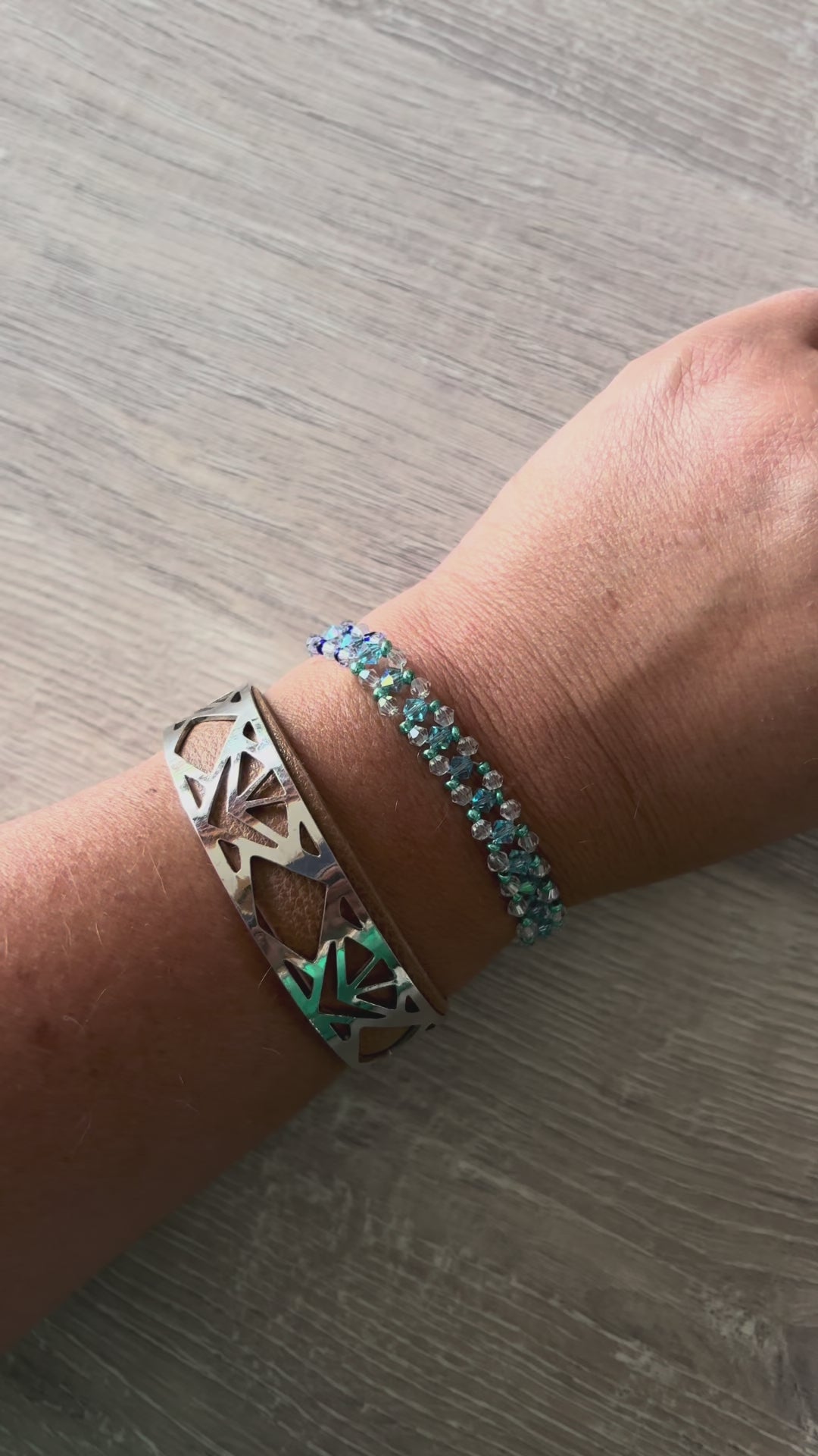 Bracelet Cristal Boho Turquoise - fait main